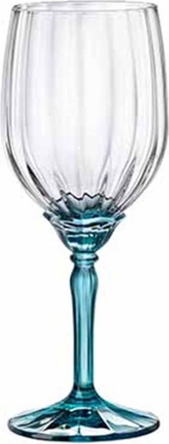 Bormioli Rocco FLORIAN WIJNGLAS LICHTBLAUW 38CL SET 4