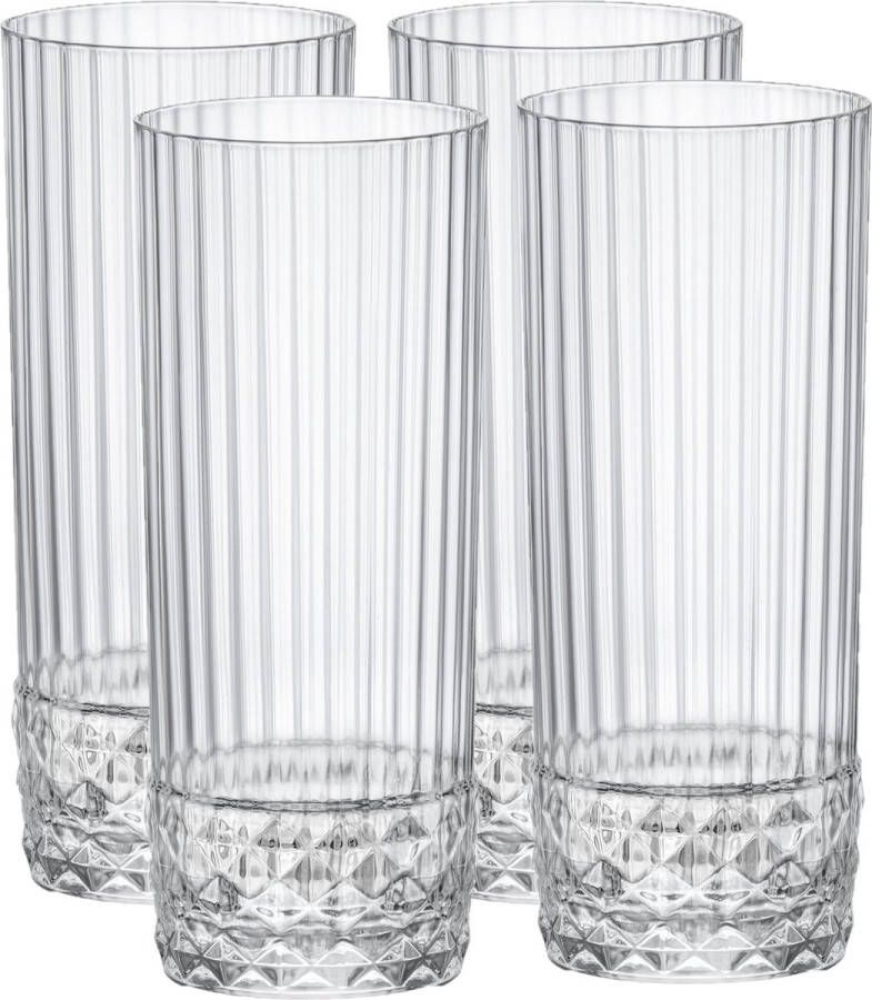 Bormioli 12x Stuks longdrink glazen transparant 400 ml Glazen Drinkglas waterglas longdrinkglas