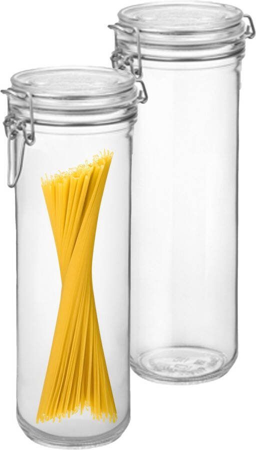 Bormioli Rocco Spaghetti voorraad weck pot 2x glas transparant 26 x 9 cm 1 5 L