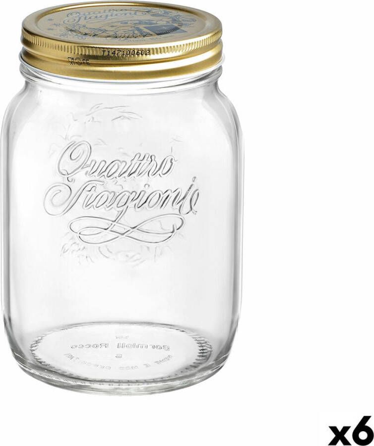Bormioli Rocco Voedselopslagcontainer Quattro Stagioni Transparant Glas (2 L) (6 Stuks)