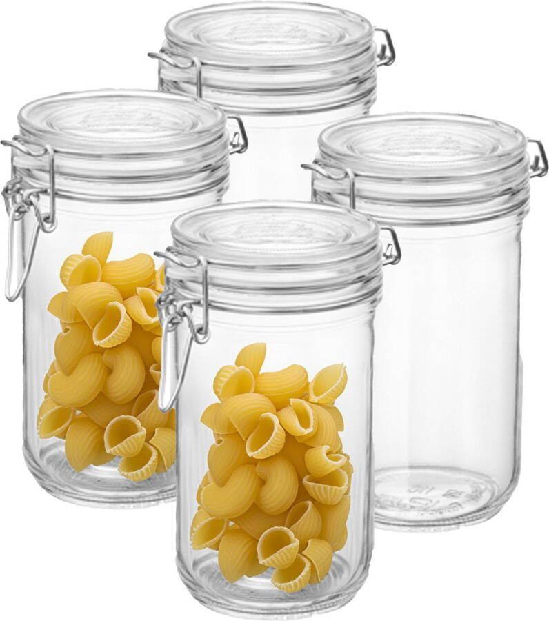 Bormioli Rocco Voorraad weck pot 4x glas transparant 17 x 9 cm 750 ml
