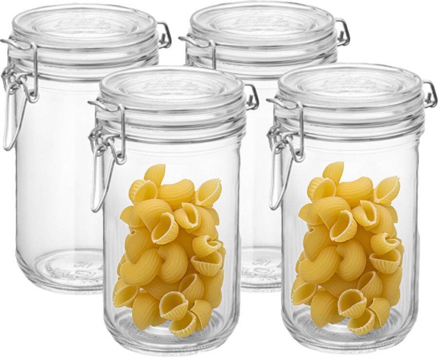 Bormioli Rocco Voorraad weck pot 4x glas transparant 17 x 9 cm 750 ml