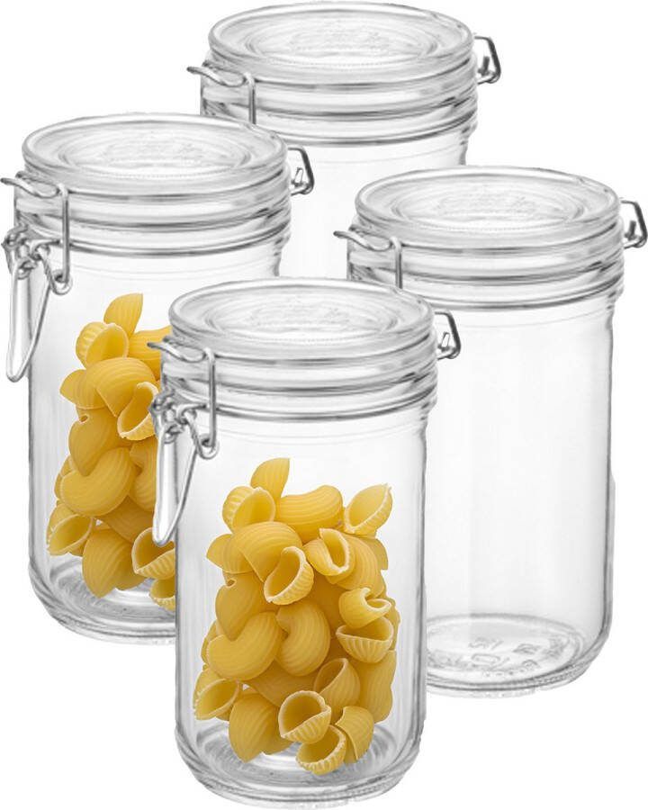 Bormioli Rocco Voorraad weck pot 4x glas transparant 21 x 10 cm 1 L