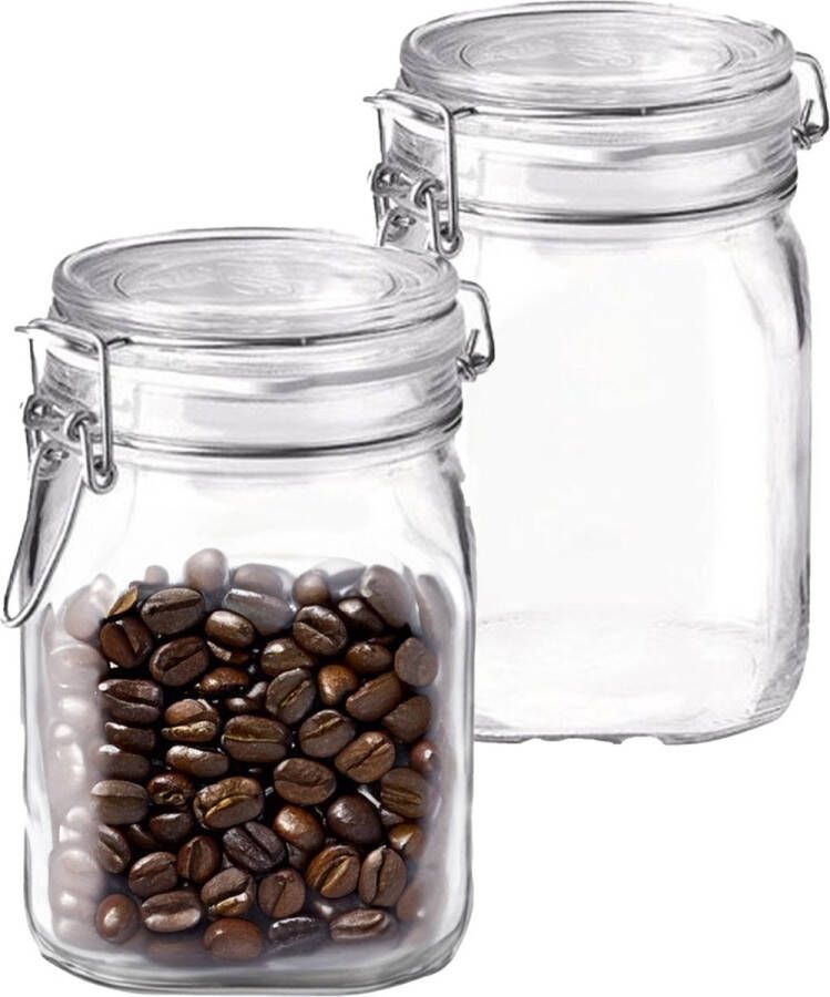 Bormioli Rocco Voorraad weckpot 2x glas transparant 16 x 10 6 cm 1 L