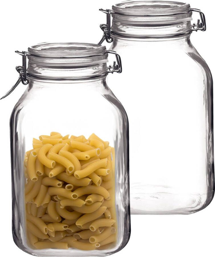 Bormioli Rocco Voorraad weckpot 2x glas transparant 22 x 10 cm 1 5 L