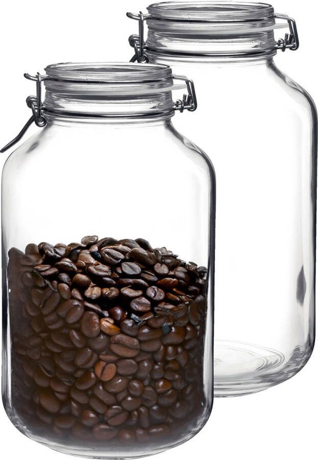Bormioli Rocco Voorraad weckpot 2x glas transparant 28 x 15 cm 4 L