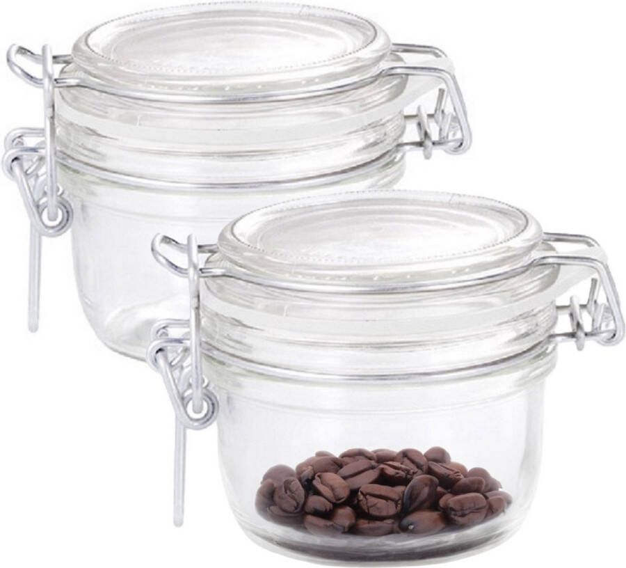 Bormioli Rocco Voorraad weckpot 2x glas transparant 8 x 7 cm 125 ml