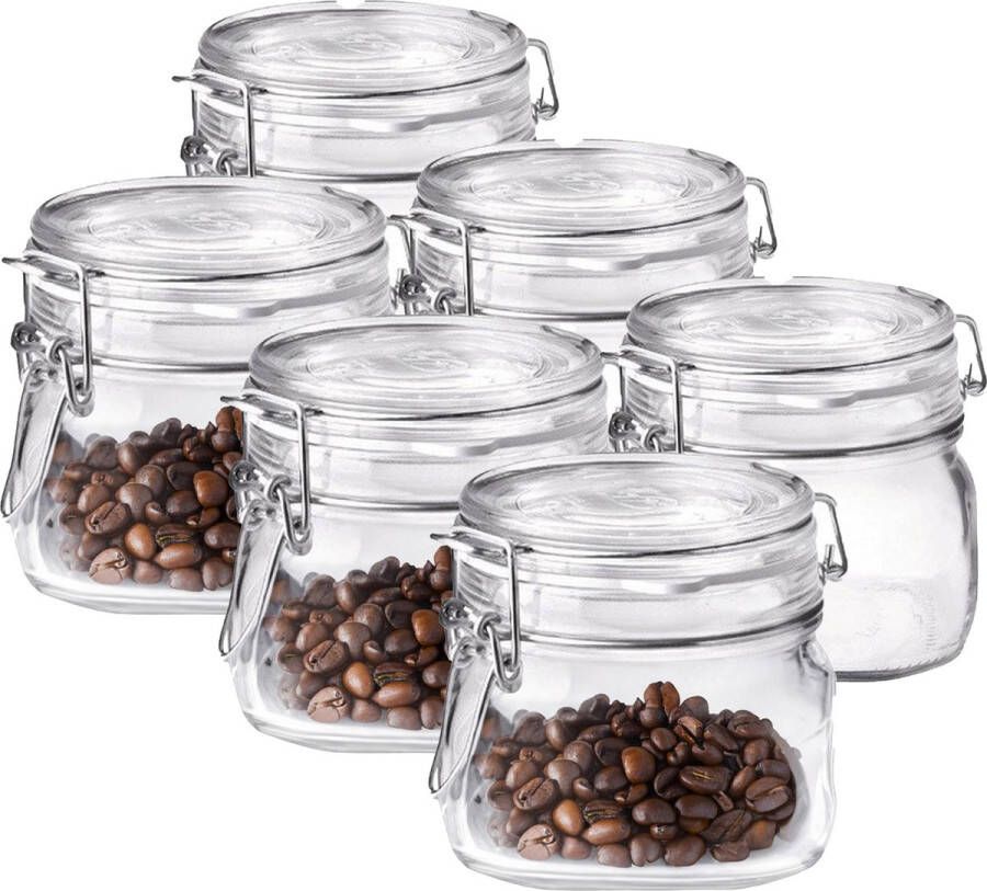 Bormioli Rocco Voorraad weckpot 6x glas transparant 10 5 x 10 cm 500 ml