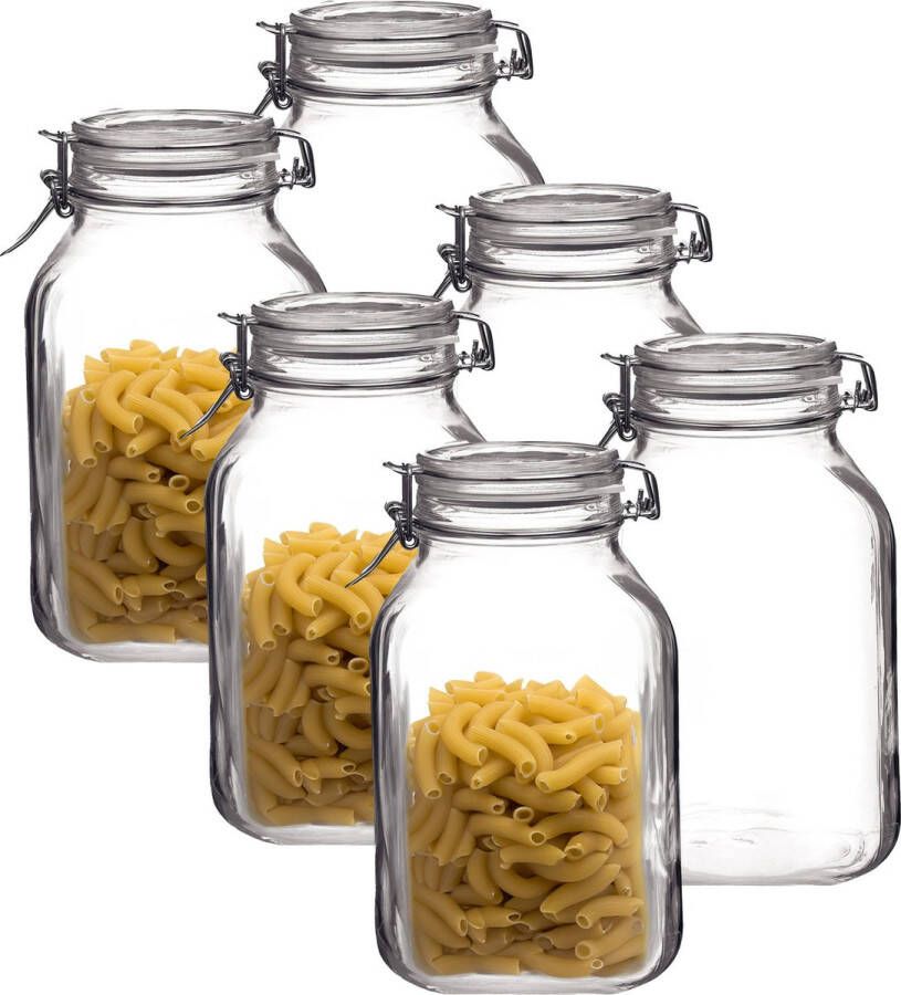 Bormioli Rocco Voorraad weckpot 6x glas transparant 24 x 14 cm 3 L
