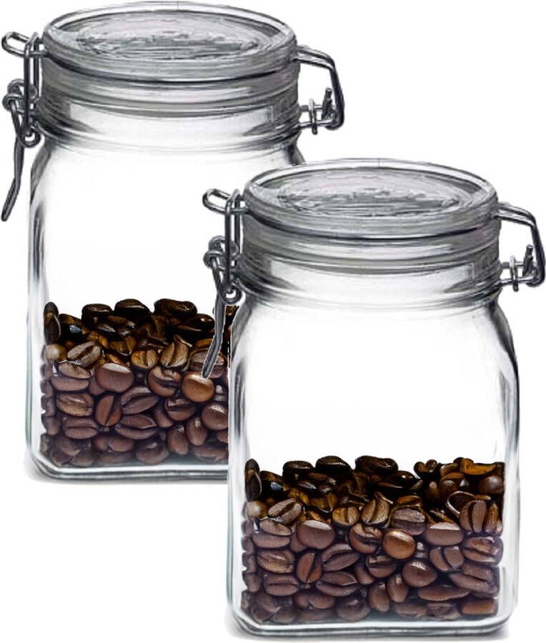 Bormioli Rocco Weckpot inmaakpot 2x 1L glas met beugelsluiting luchtdicht
