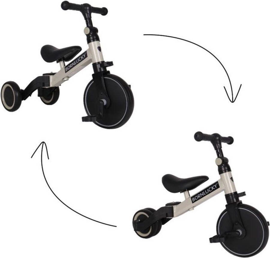 Born Lucky 4 in1 Driewieler Loopfiets & Balance Bike Groen