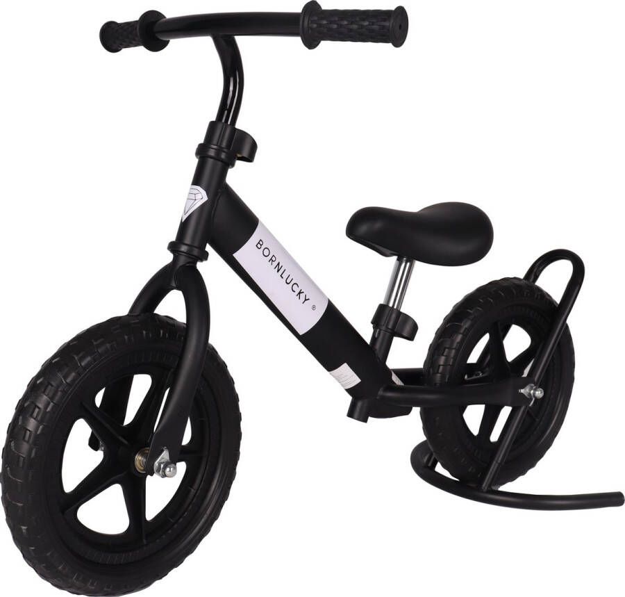 Born Lucky Loopfiets Balance Bike Verstelbaar Stuur & Zadel Black