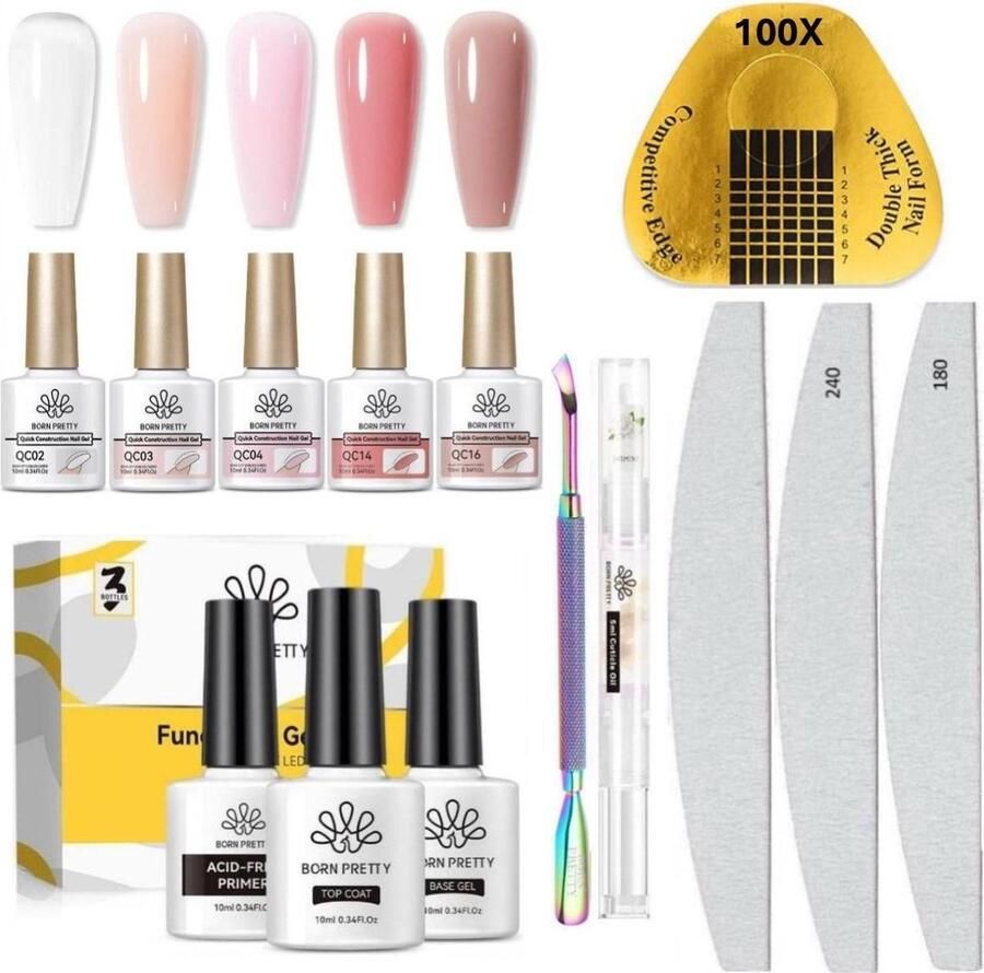 Born Pretty Biab Builder in a bottle Builder gel Biab nagellak Biab set The gel bottle biab nagel builder Gel in a bottle Builder in a bottle biab starter pakket Biab gel Biab nagellak startersset Biab startersset