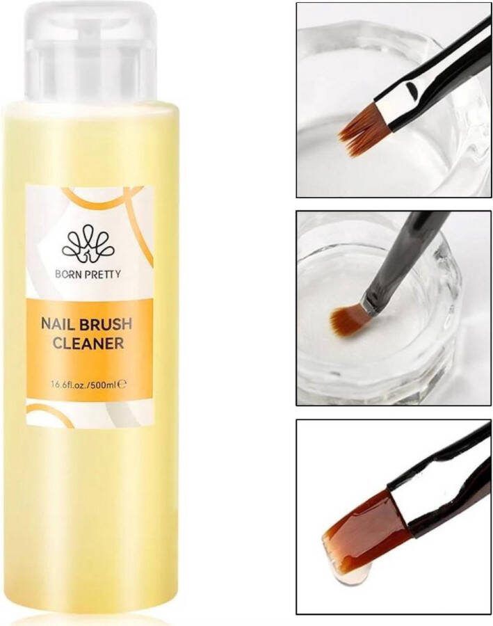 Born Pretty Penselenreiniger 500 ml Brush cleaner Penselen reiniger Brushcleaner Kwasten reiniger Penseel reiniger Brush cleaner acryl Brush cleaner gel Brush cleansing Brush cleaner nagels Brush cleaner gelnagels