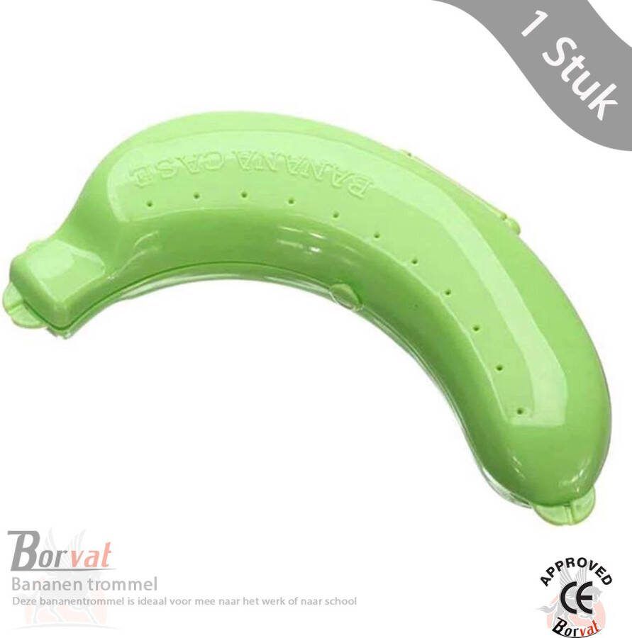 Borvat Bananen trommel Bananen bewaardoos Lunchbox Fruitbox Voor het opbergen van een banaan -Groen