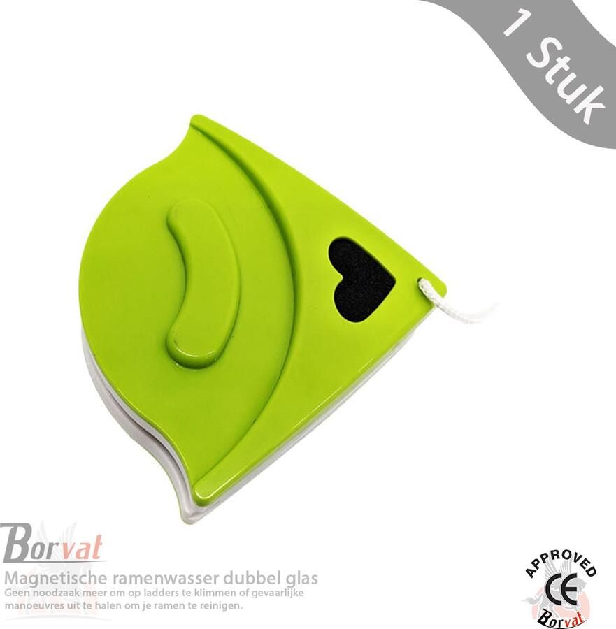 Borvat Magnetische ramenwasser dubbel glas Raamwisser Magnetische raamwisser Ruitenreiniger Window cleaner magnetic Geschikt voor Dubbelglas 0-12mm Groen