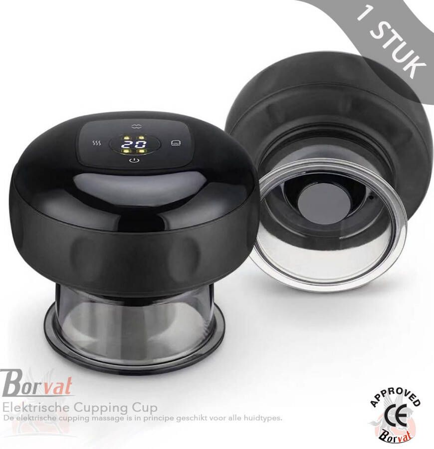 Borvat Elektrische Cupping Cup Cellulite Cups Cellulite Massage Apparaat Cupping Cups Hijama Cups Full Body Anti Cellulitis Zwart