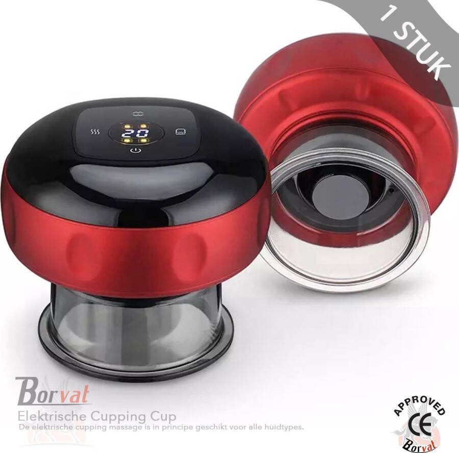 Borvat Elektrische Cupping Cup Cellulite Cups Cellulite Massage Apparaat Cupping Cups Hijama Cups Full Body Anti Cellulitis Rood