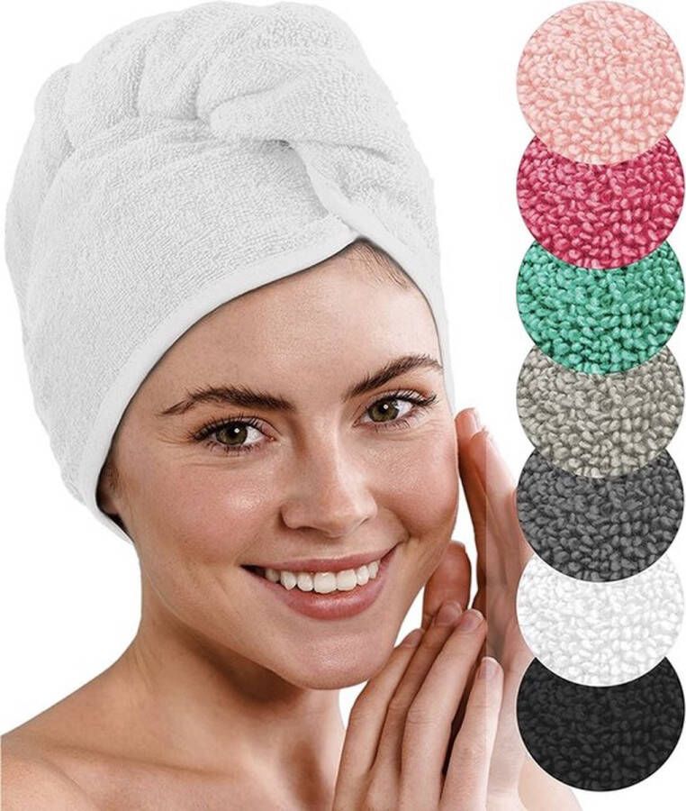 Borvat Haarhandoek Wit Hair Towel Haarhanddoek Microvezel Hoofdhanddoek Snel Drogend