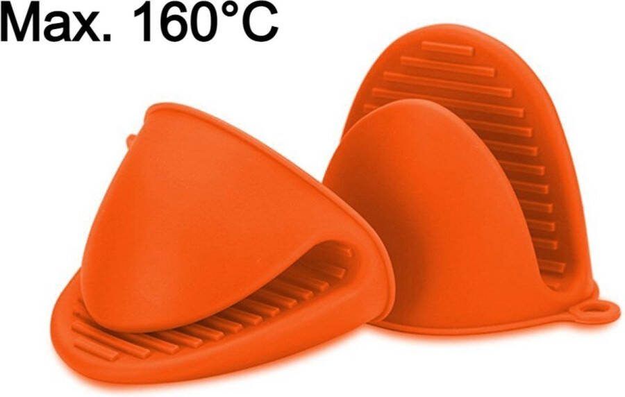 Borvat IBBO 4x Pannenlap Siliconen Set van 4 stuks Warmtebestendig Hittebestendig tot 160ºC Ovenhandschoenen Keuken BBQ Anti-verbrandingshandschoenen antislip rubber hoge temperatuur anti-hete handschoenen Oranij