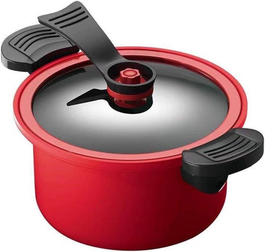 Borvat IBBO Soeppot Snelkookpan Kookgerei Soepvlees Pot Snelkookpan Micro Open Vuur Drukpan Stoofpot Non-Stick Pot 24 cm 3.5L Rood
