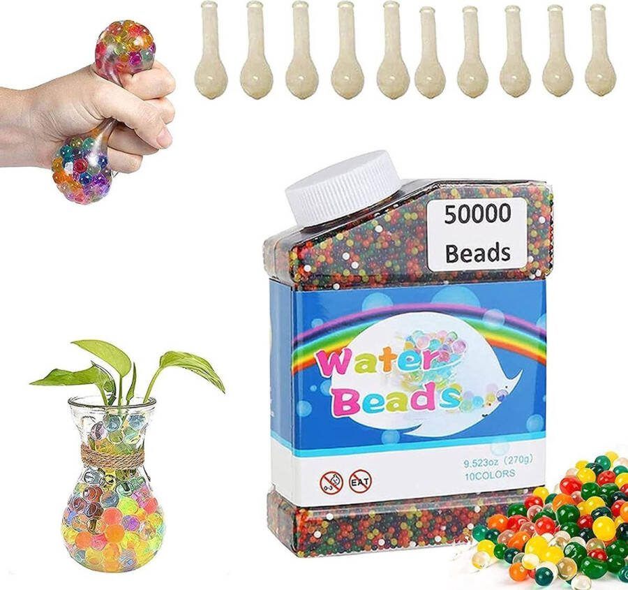 Borvat IBBO Waterparels Mix Gelballetjes Waterbeads Decoratie 50.000 stuks MultiColor Crystal Water ballen voor vaas 7 8mm