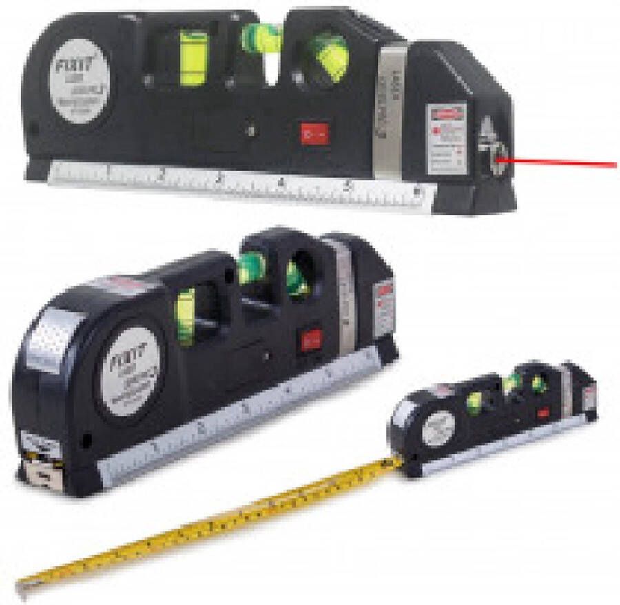 Borvat |Laserwaterpas liniaal 250cm inclusief batterijen Klussen Horizontaal en verticaal Rolmaat Gereedschap