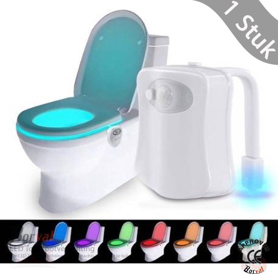 Borvat LED Toiletpotverlichting Toiletpot verlichting Automatische Verlichting Nachtlicht LED toiletpot licht nachtlampje wc- wc bril nacht lamp Nachtlamp wc pot 8 Kleuren