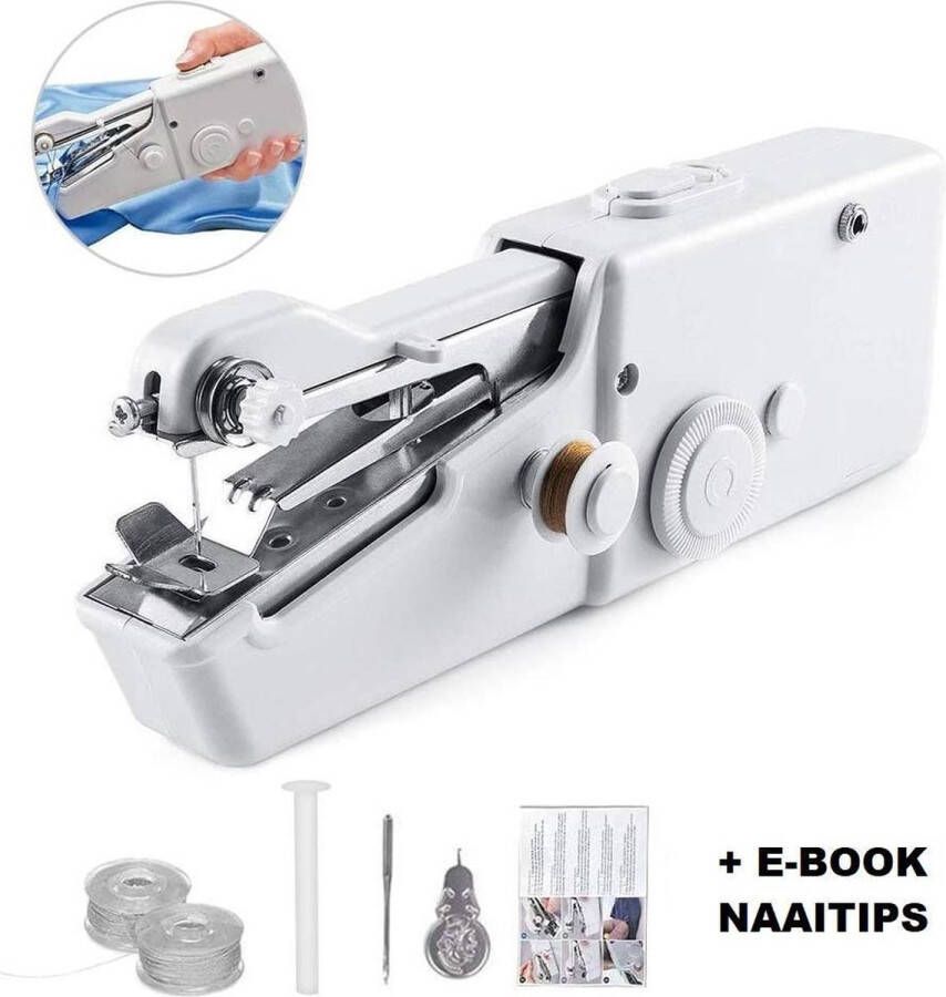 Borvat Mini Handnaaimachine Draagbare Hand Naaimachine Naaien Verstellen Zomen Stoffen Reparaties Snoerloos en Compact
