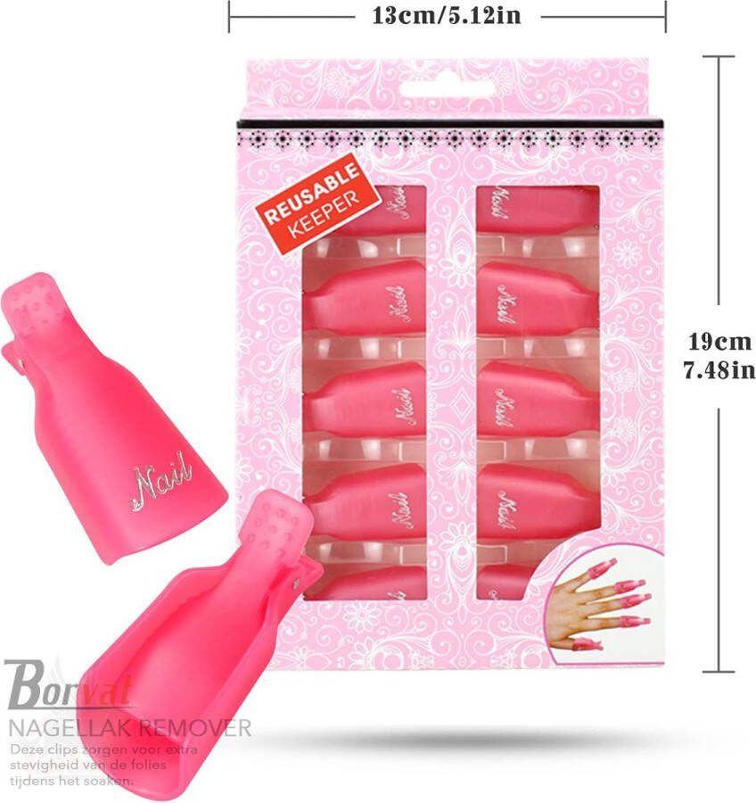 Borvat Nagellak Remover Clips Set Soak Off Clips Gellak Verwijderen Soak Off Nailclips Rood