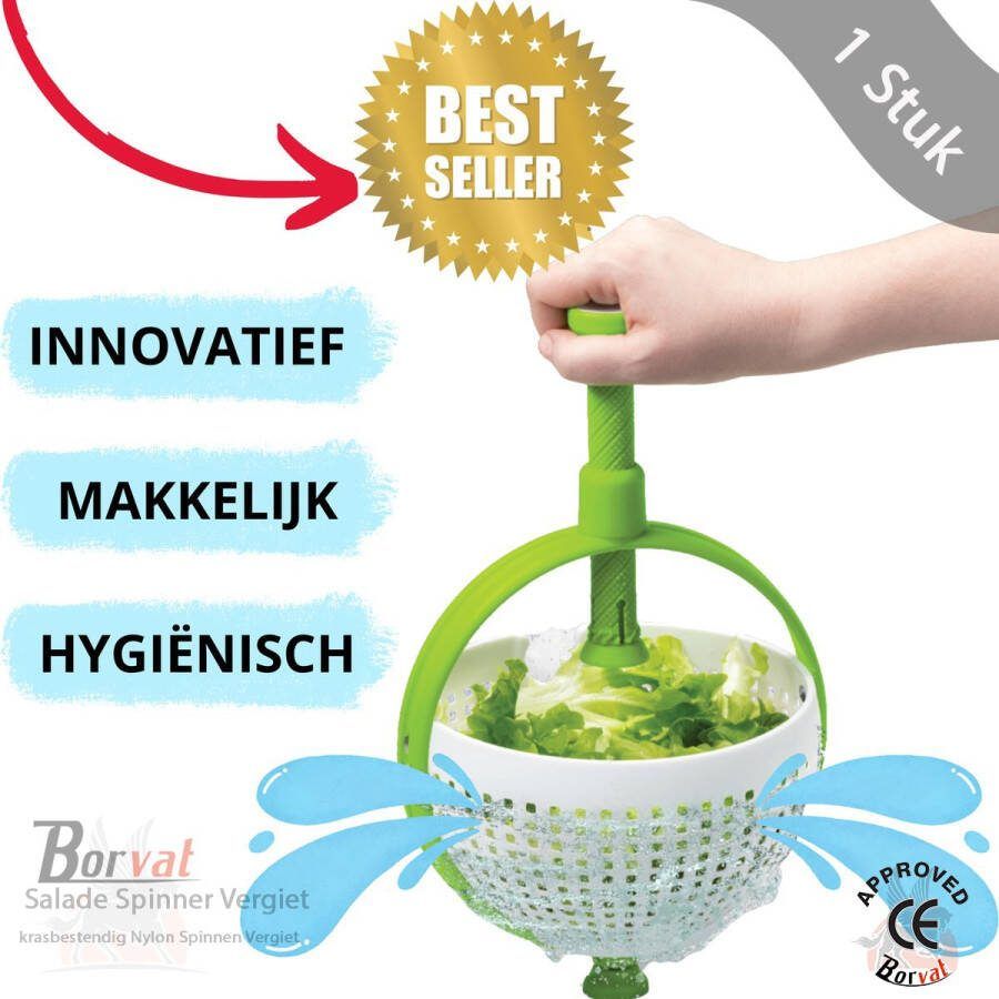 Borvat Salade Spinner krasbestendig Nylon Spinnen Vergiet fruit en groente Spina Vergiet met inklapbaar handvat