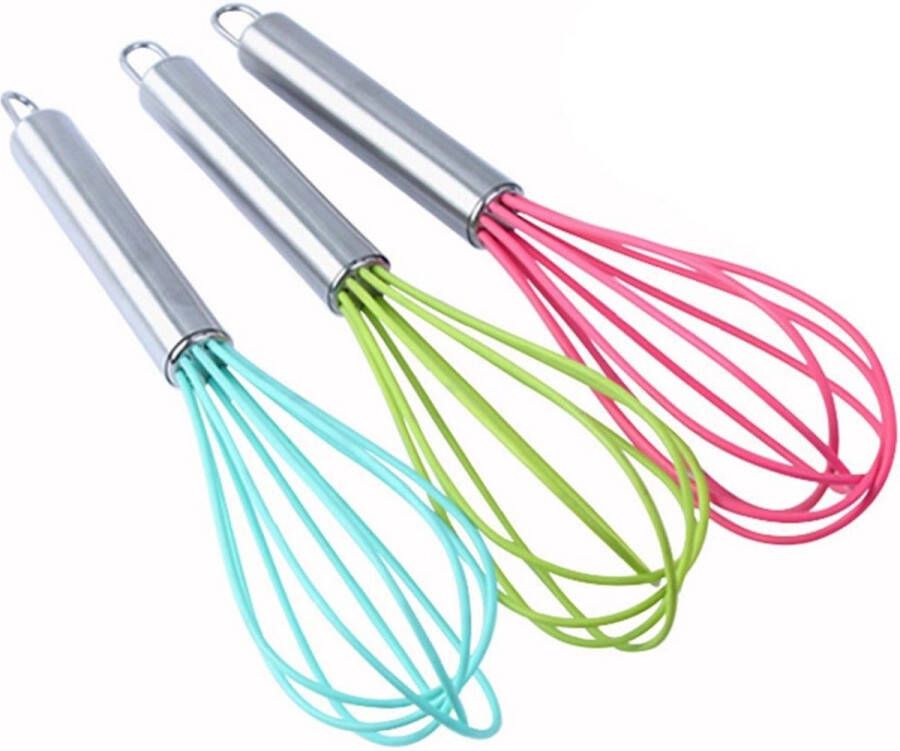 Borvat | Siliconen Handklopper | Garde | Klopper | Handmixer | Handklopper voor de Keuken | Handklopper Slagroom | Ballongarde | Saus Garde | 25 cm RVS