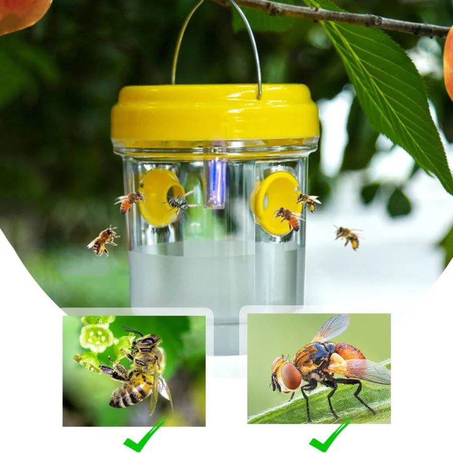 B.O.S. Solar Led Light Wesp Fruit Fly Trap Killer Opknoping Outdoor Catcher Insect Herbruikbare Tuin Boomgaard Bijenval Vliegen Vanger Wespen vanger