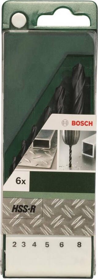 Bosch 6-delige metaalborenset HSS-R DIN 338 2 0; 3 0; 4 0; 5 0; 6 0; 8 0 mm