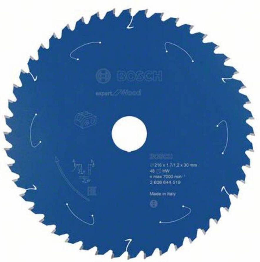 Bosch Accessories Kreissägeblatt Ø 216x30x1 7mm 48 WZ HM Expert for Wood 2608644519 Cirkelzaagblad 216 x 30 mm Aantal t