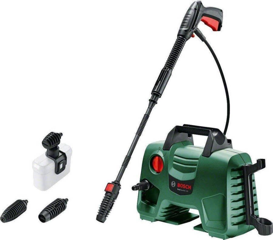 Bosch Hogedrukreiniger Easyaquatak 120 Bar 5 M Slang Roterende Sproeikop & Vlakstraal Reinigingsmiddel Sproeikop