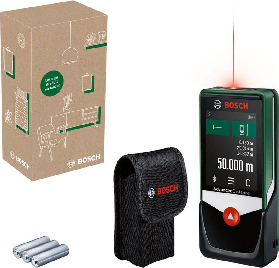 Bosch AdvancedDistance 50C Laserafstandmeter Inclusief Batterijen en opbergetui