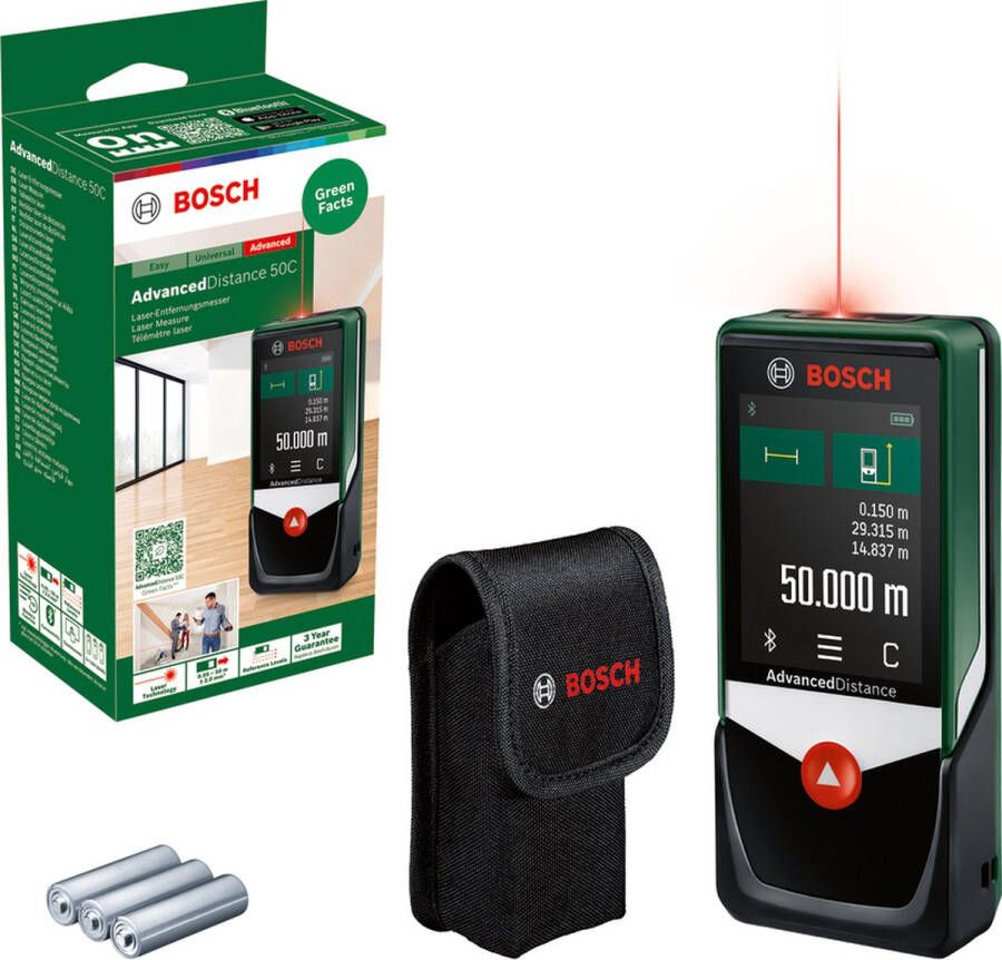 Bosch AdvancedDistance 50C Lasermeter Inclusief Batterijen en opbergetui