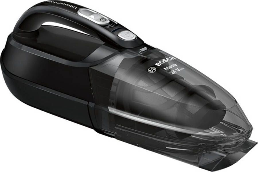 Bosch BHN24L Move tafelstofzuiger 24V 45 min 2 snelheden 400 ml Drievoudige cyclonische stoffiltratie Zwart