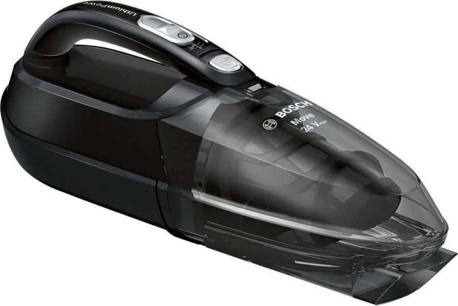 Bosch BHN24L Move tafelstofzuiger 24V 45 min 2 snelheden 400 ml Drievoudige cyclonische stoffiltratie Zwart