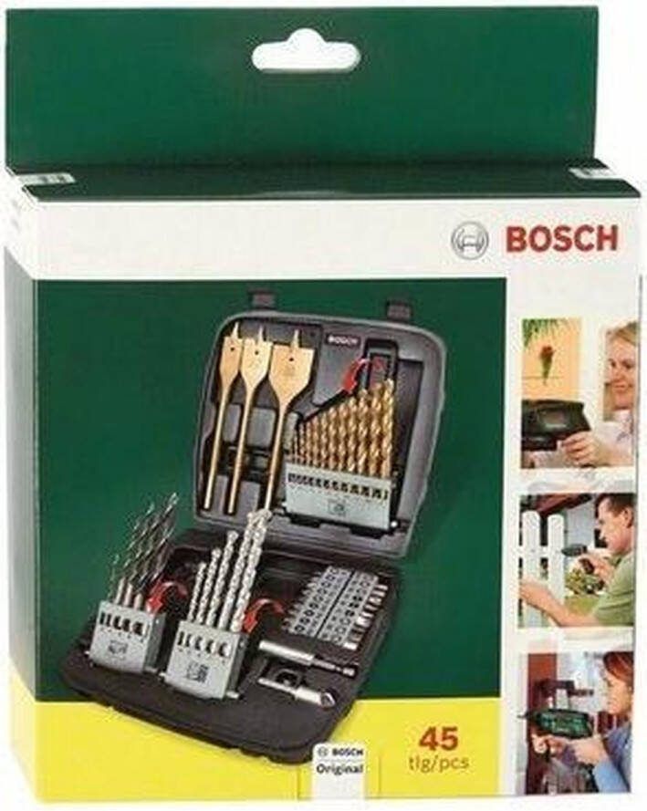 Bosch Mixed-Set 45-Delig Complete Set van Schroefbits Boren en Accessoires in Handige Opbergkoffer