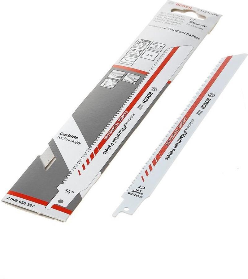 Bosch Accessories 2608900387 EXPERT „hard Nail Pallets” S 1122 CHM zaagblad 1 stuk Zaagbladlengte 225 mm 1 stuk(s)