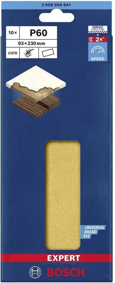 Bosch Accessories EXPERT C470 2608900841 Oscillerend schuurpapier Ongeperforeerd (l x b) 230 mm x 93 mm 10 stuk(s)