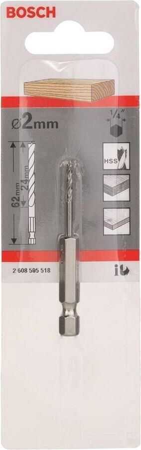Bosch houtboor zeskant 2 mm