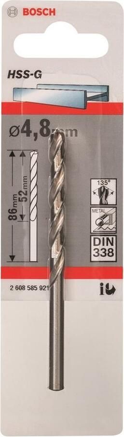 Bosch Metaalboren HSS-G Standard 4 8 x 52 x 86 mm
