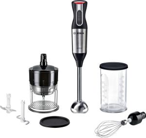 Bosch Haushalt MS6CM6166 Staafmixer 1000 W Met hakmolenopzet met garde Met mixbeker RVS Zwart