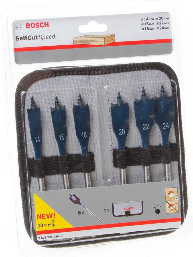 Bosch 2608900332 EXPERT 6-delige speedborenset Self Cut Speed 14 16 18 20 22 24mm