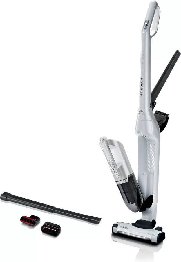 Bosch BBH3ALL28 Draadloze 2in1 en Flexxo multifunctionele stofzuiger 2 snelheden 28 V 55 minuten Metallic wit