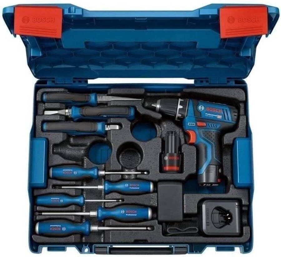 Bosch GSR 12V-15 boormachine + professioneel handgereedschap