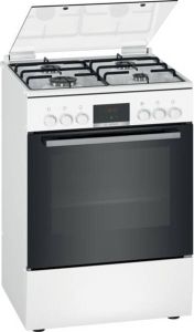 Bosch HXN39AD21 fornuis Vrijstaand fornuis Gaskookplaat Zwart Wit A